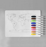 HEYDOODLE Placemats EDU Series World Countries
