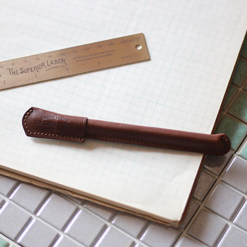 TSL Cow Leather Pen Dark Brown