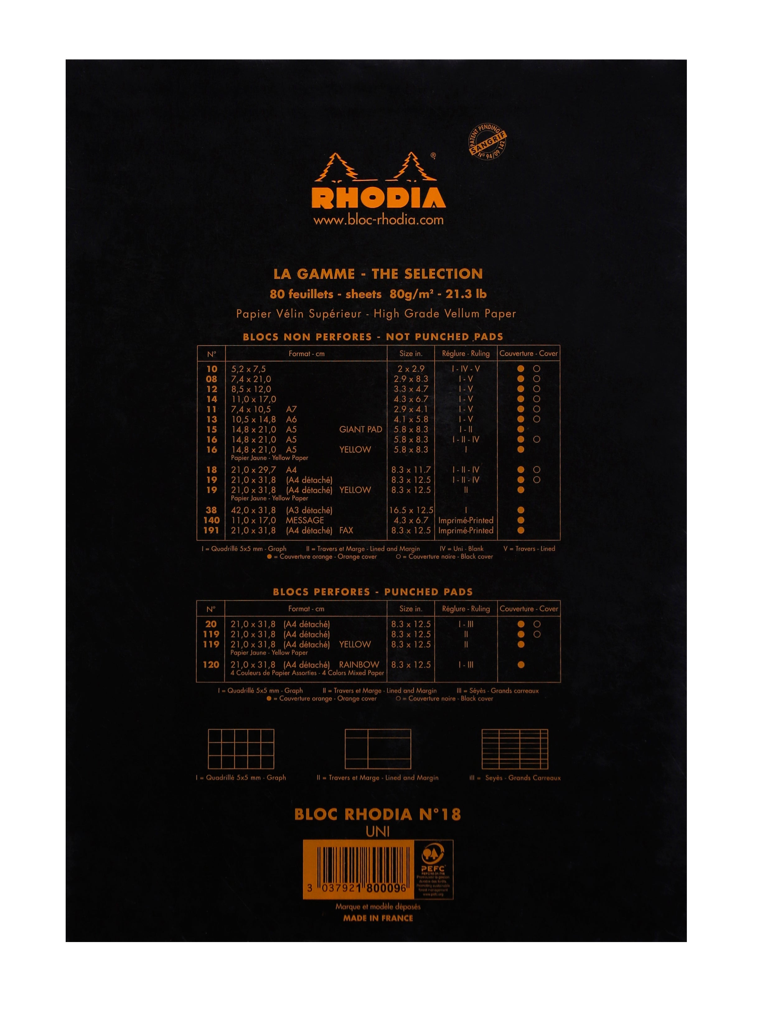 RHODIA Basic No 14 & 18 Black