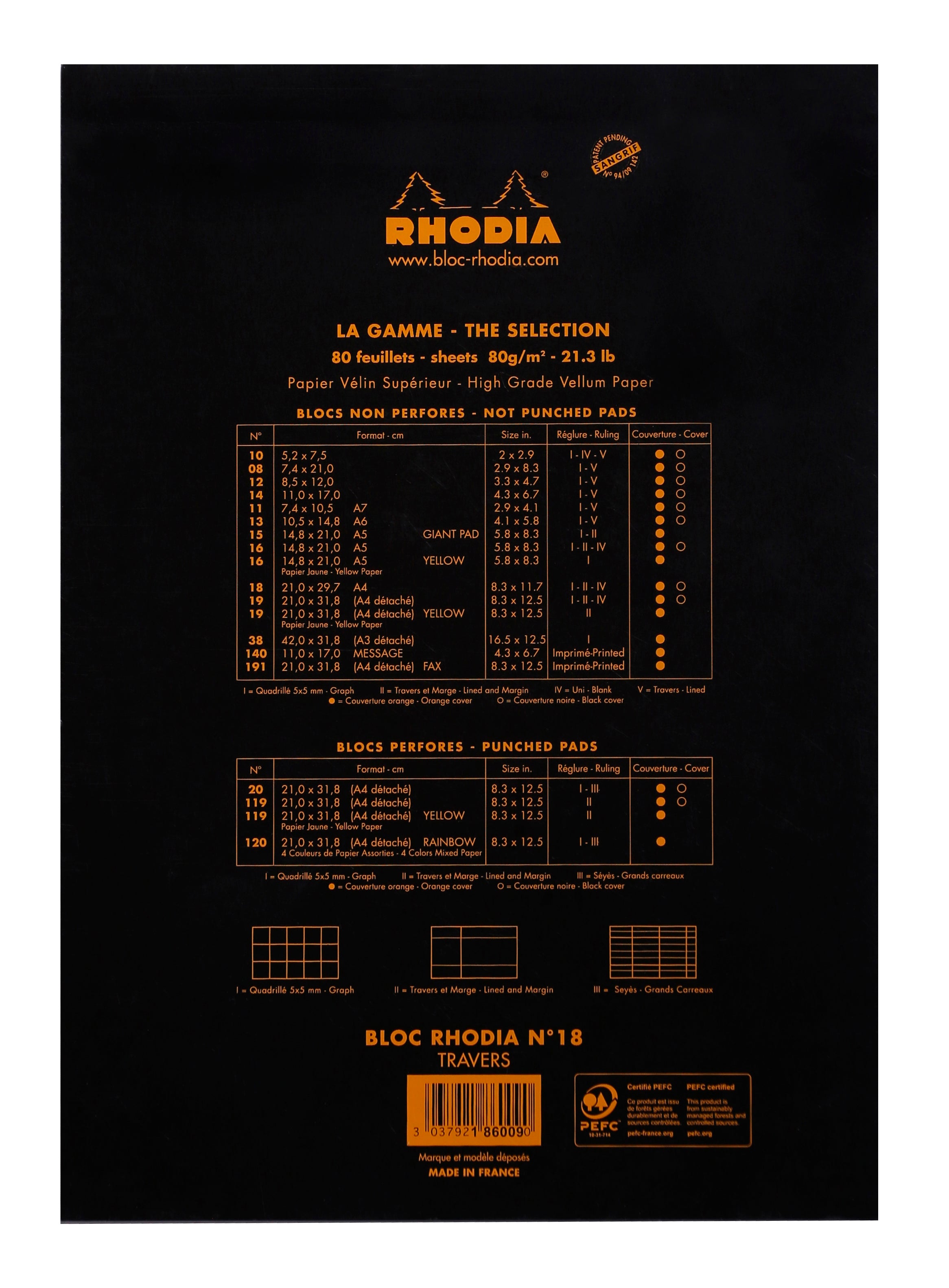 RHODIA Basic No 14 & 18 Black