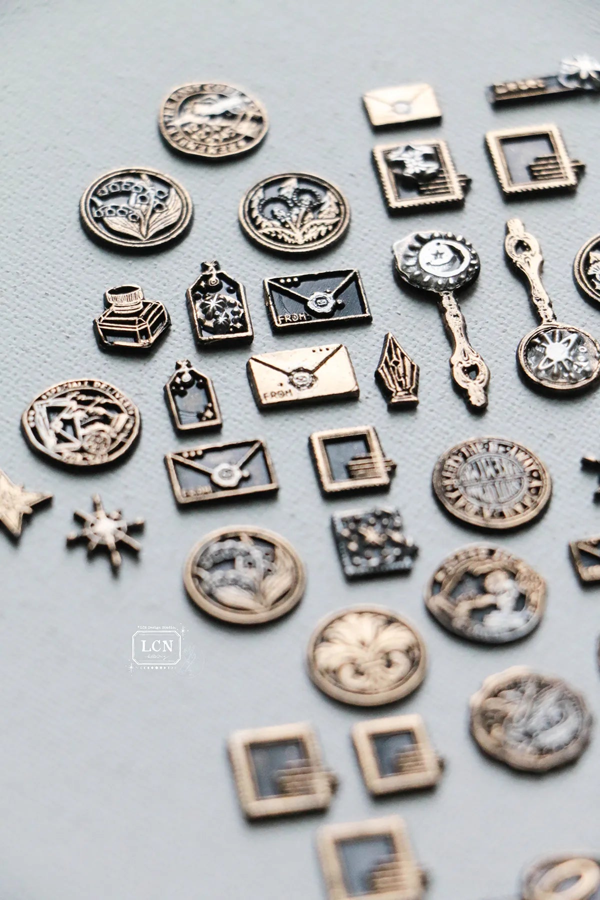 LCN Mini Double Sided Wax Seal Stamp Set Stamp & Tag 1.2