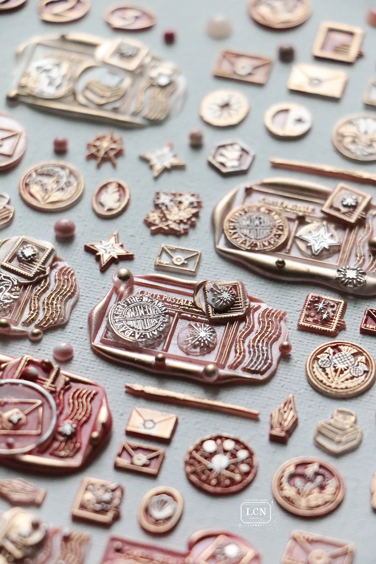 LCN Mini Double Sided Wax Seal Stamp Set Stamp & Tag 1.2