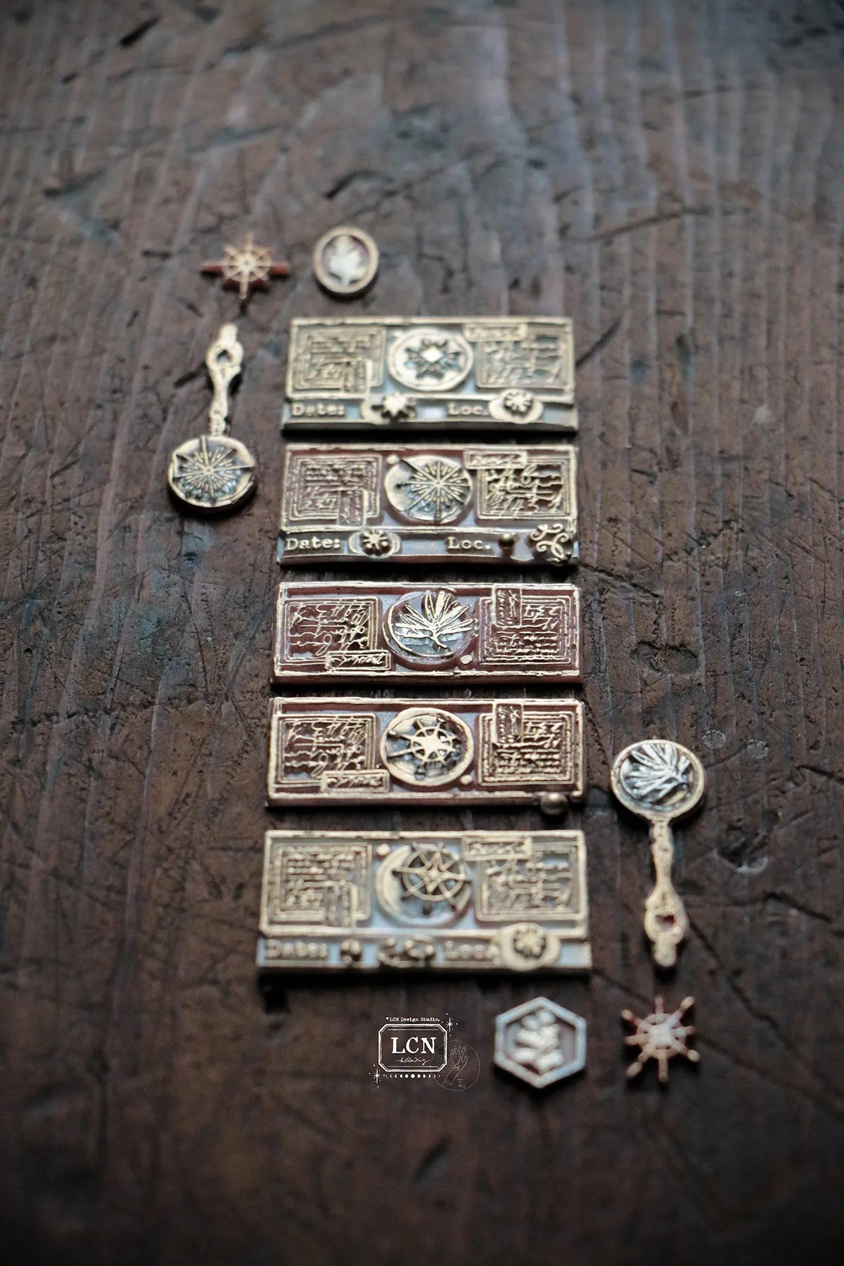 LCN Wax Seal Stamp Set Antique Slide