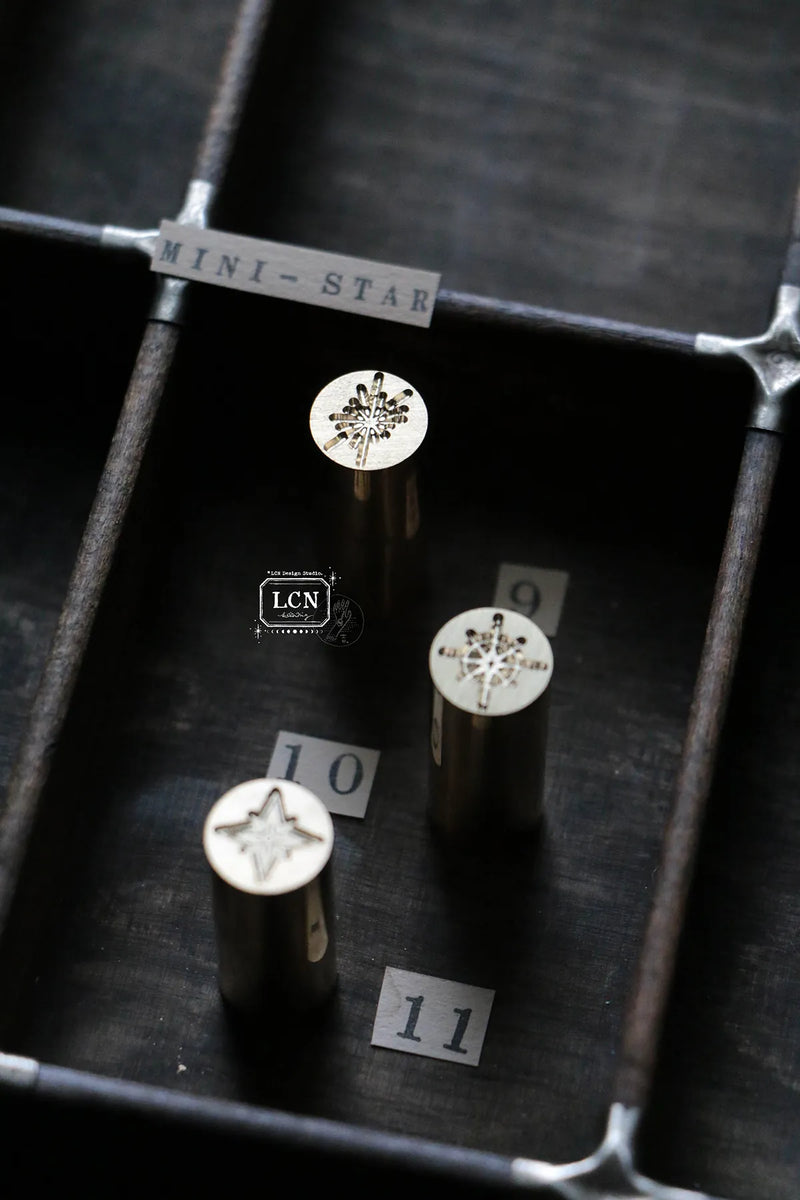 LCN Mini Double Sided Wax Seal Stamp Set Star 9
