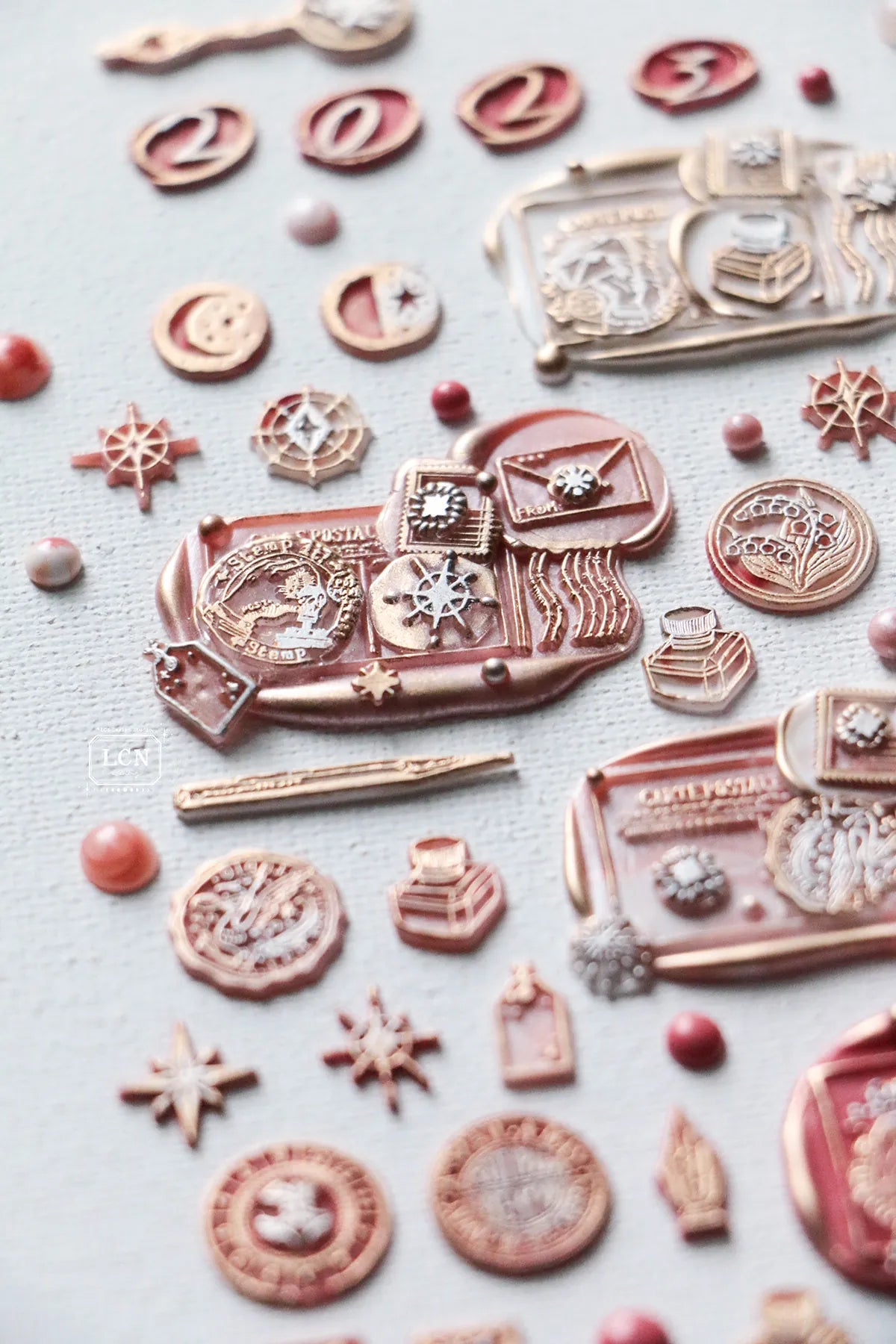 LCN Mini Double Sided Wax Seal Stamp Set Star 10