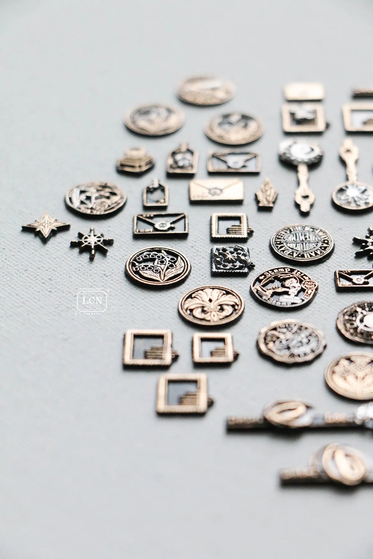 LCN Mini Double Sided Wax Seal Stamp Set Flora 1