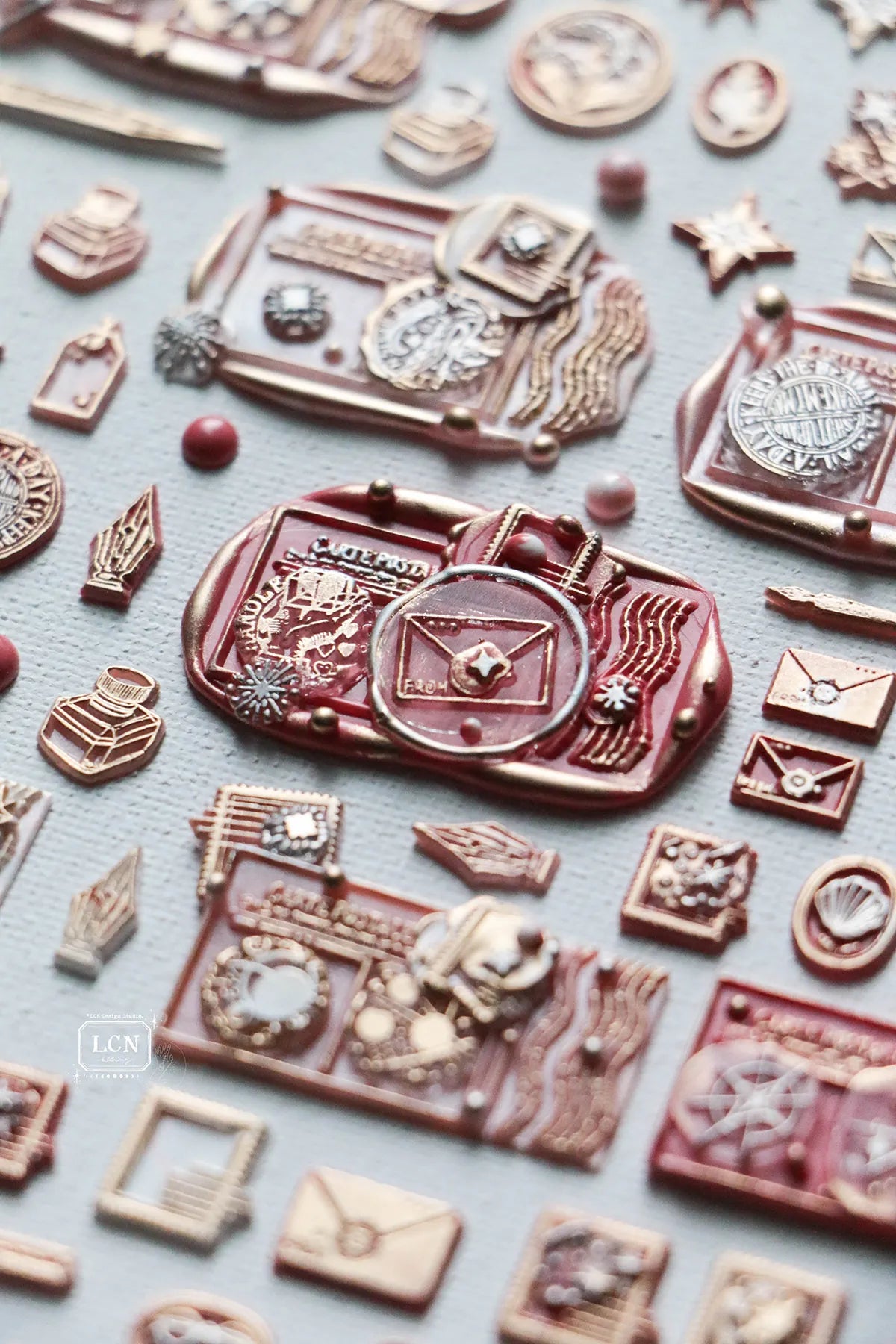 LCN Mini Double Sided Wax Seal Stamp Set Star 13