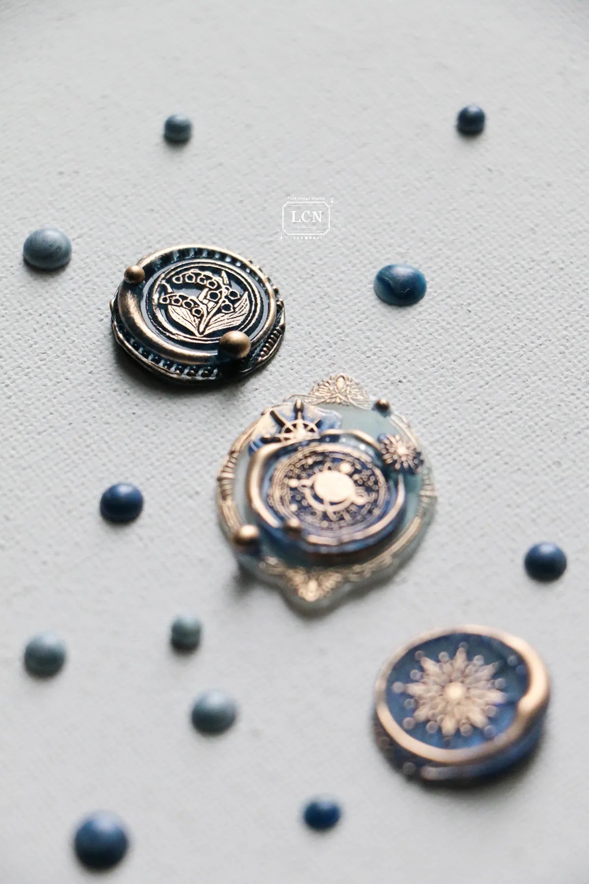 LCN Mini Double Sided Wax Seal Stamp Set Flora 1