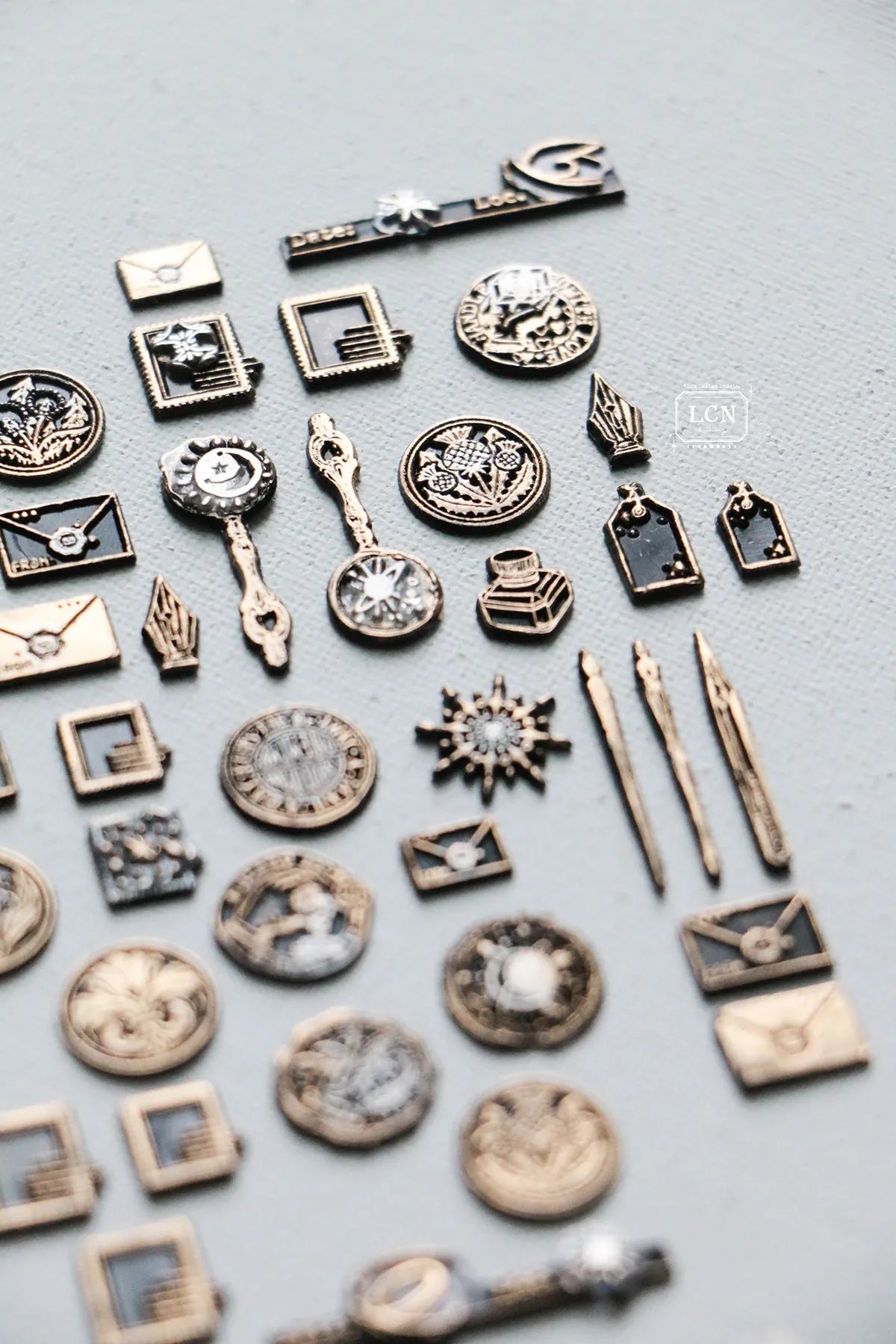 LCN Mini Double Sided Wax Seal Stamp Set Flora 1