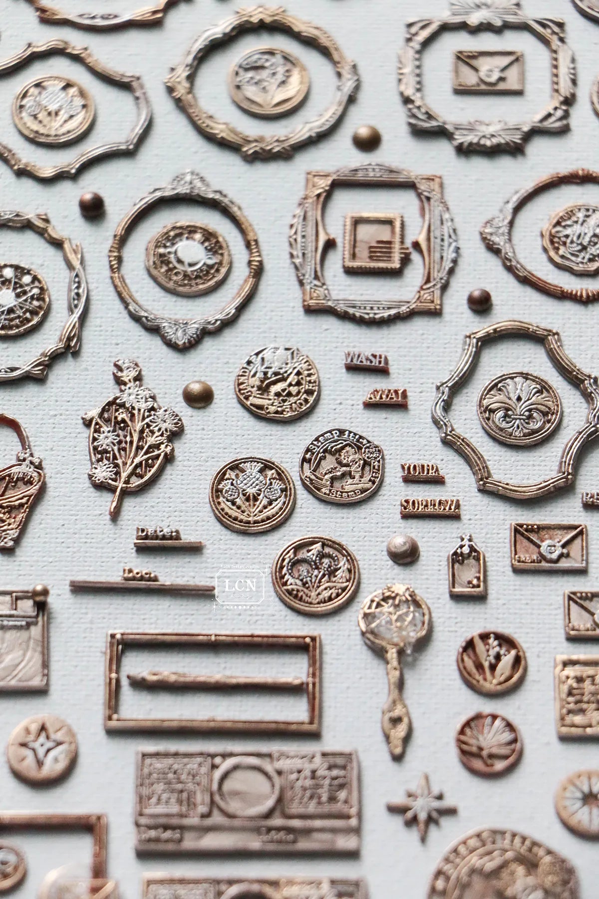 LCN Mini Double Sided Wax Seal Stamp Set Postage Mark 1