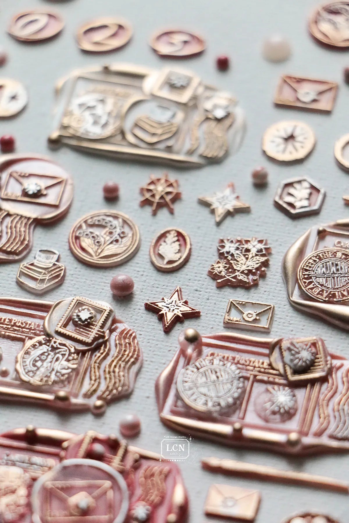 LCN Mini Double Sided Wax Seal Stamp Set Star 11