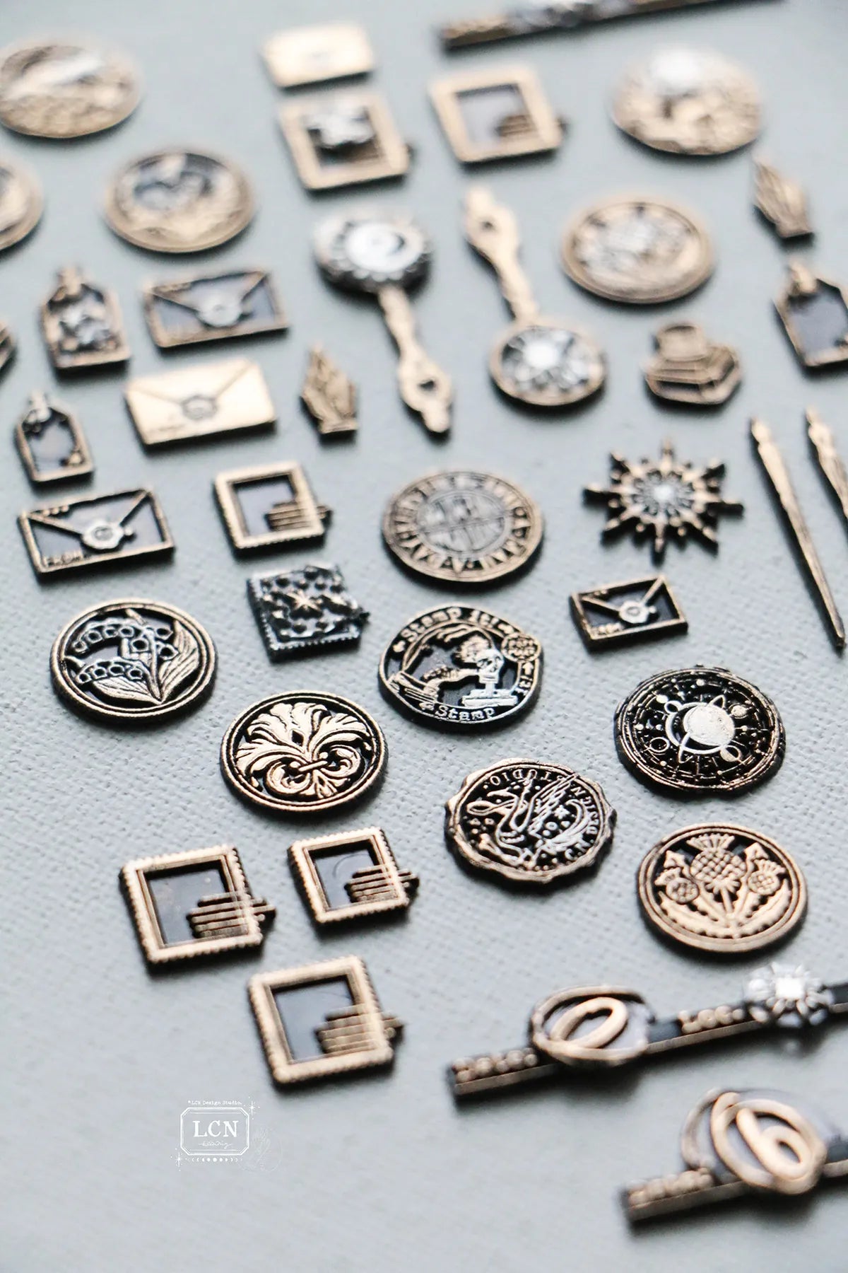 LCN Mini Double Sided Wax Seal Stamp Set Flora 1