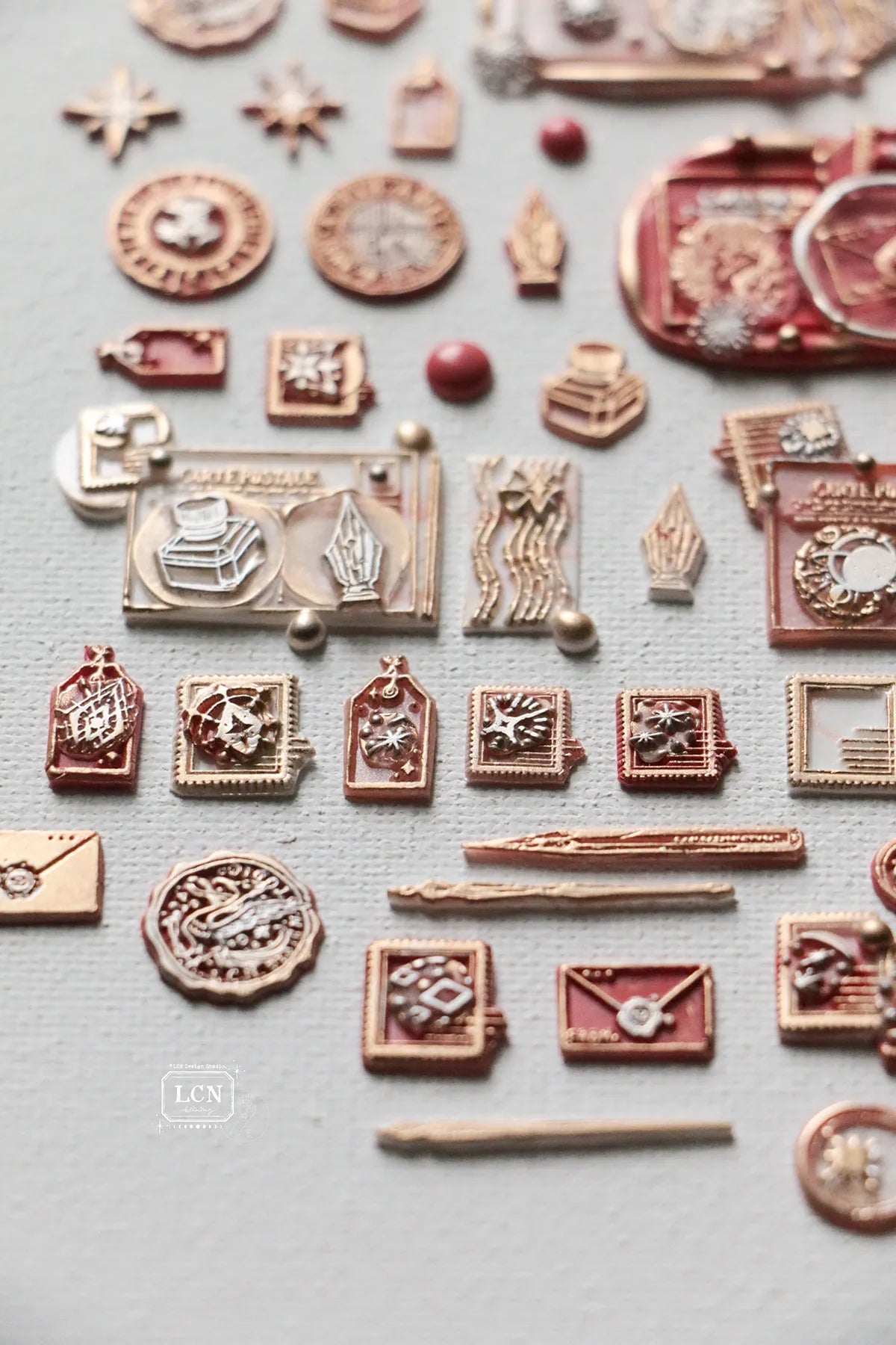 LCN Mini Double Sided Wax Seal Stamp Set Stamp & Tag 1.5