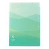 MD 5 Pockets Clear Folder A4 Gradation Green