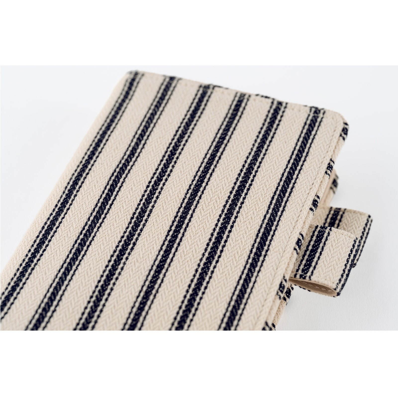 HOBONICHI A6 Cover 2025 Line Fabric Herringbone Ivory x Black