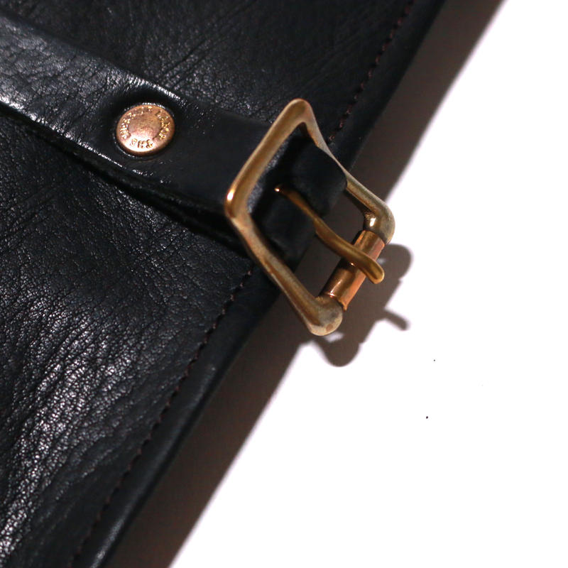 TSL Leather Roll Pen Case Dark Brown