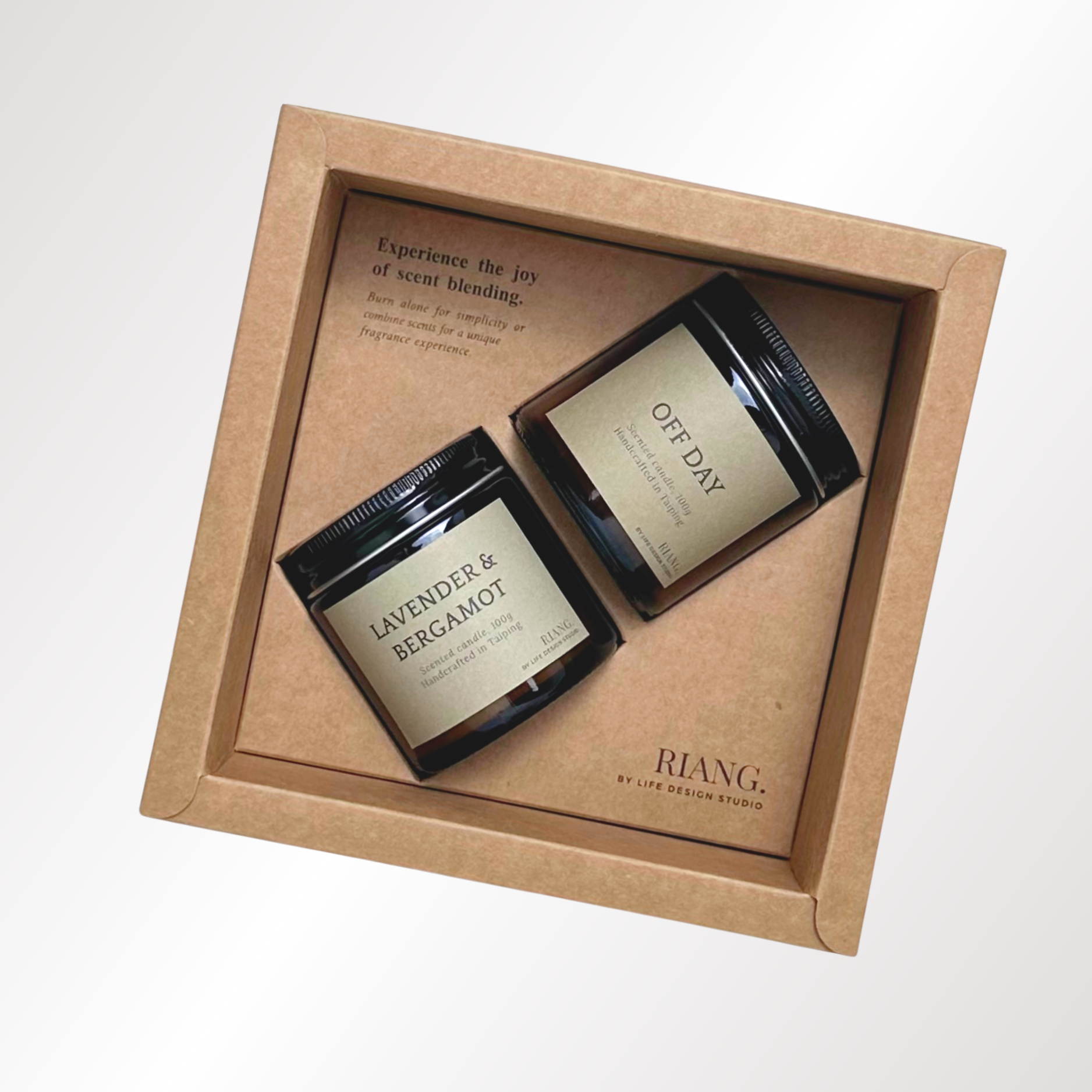 LIFE DESIGN STUDIO Amber Candle Duo Off Day + Lavender & Bergamot