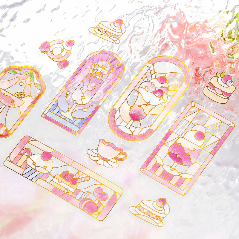 BGM Clear Seal Cafe A la Mode Stained Glass Red