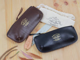 TSL Toscana Leather Pen Case Dark Brown