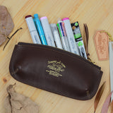 TSL Toscana Leather Pen Case Dark Brown