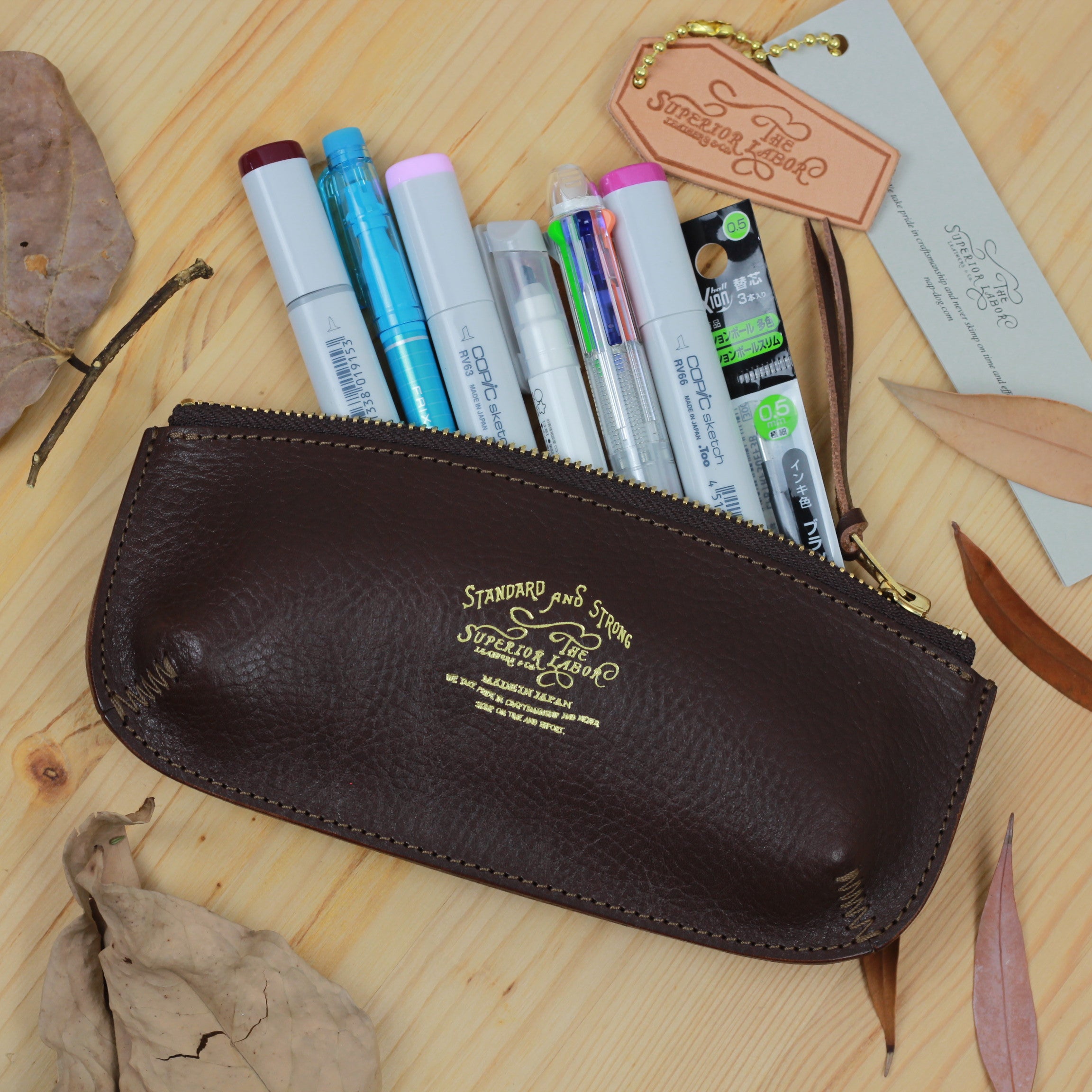 TSL Toscana Leather Pen Case Black