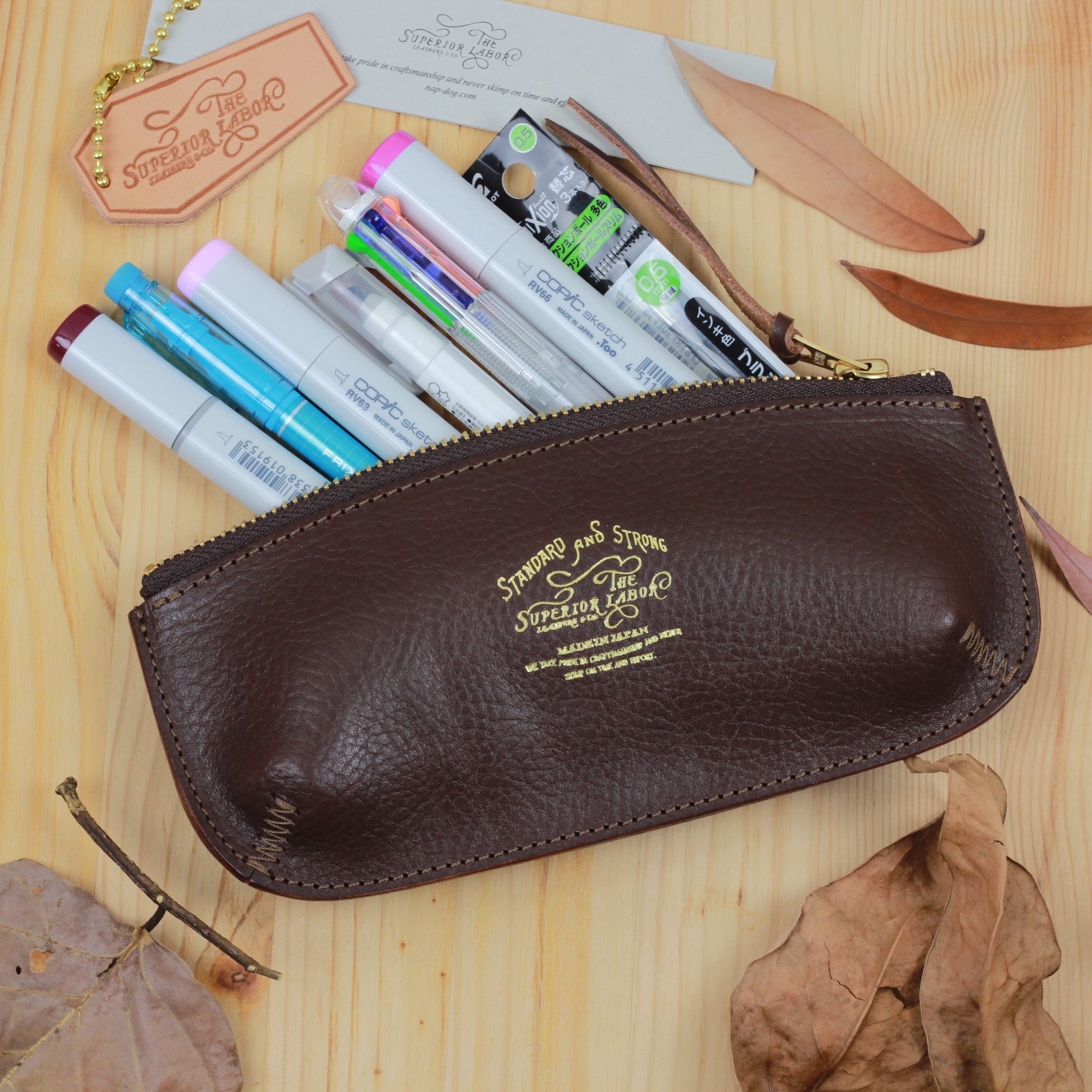 TSL Toscana Leather Pen Case Black