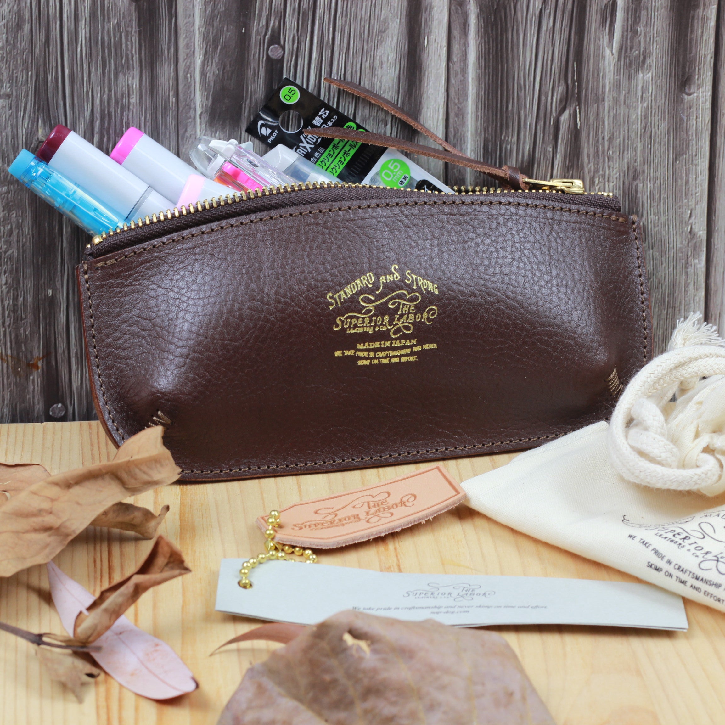 TSL Toscana Leather Pen Case Black