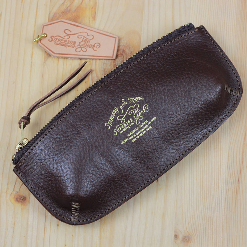 TSL Toscana Leather Pen Case Dark Brown