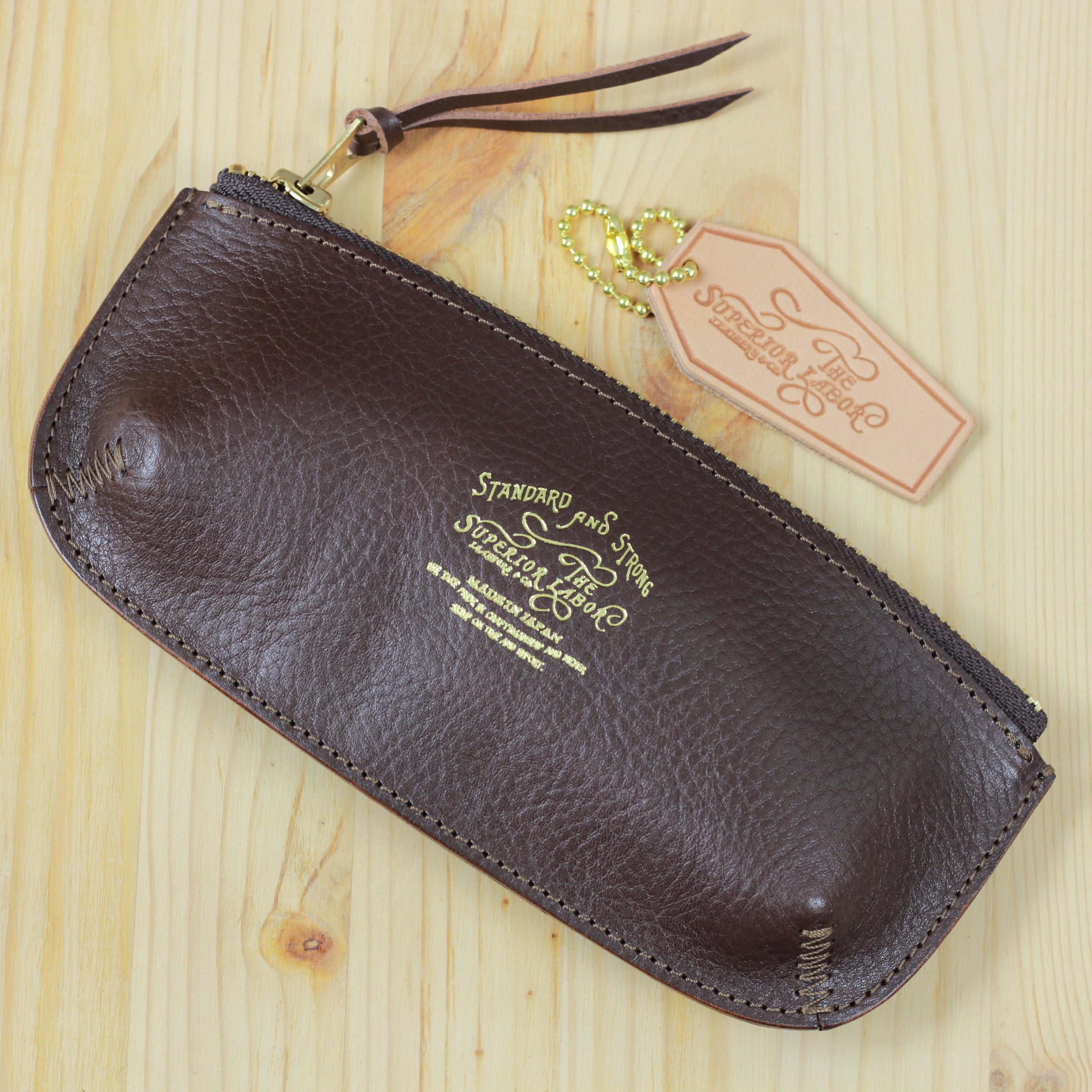 TSL Toscana Leather Pen Case Dark Brown