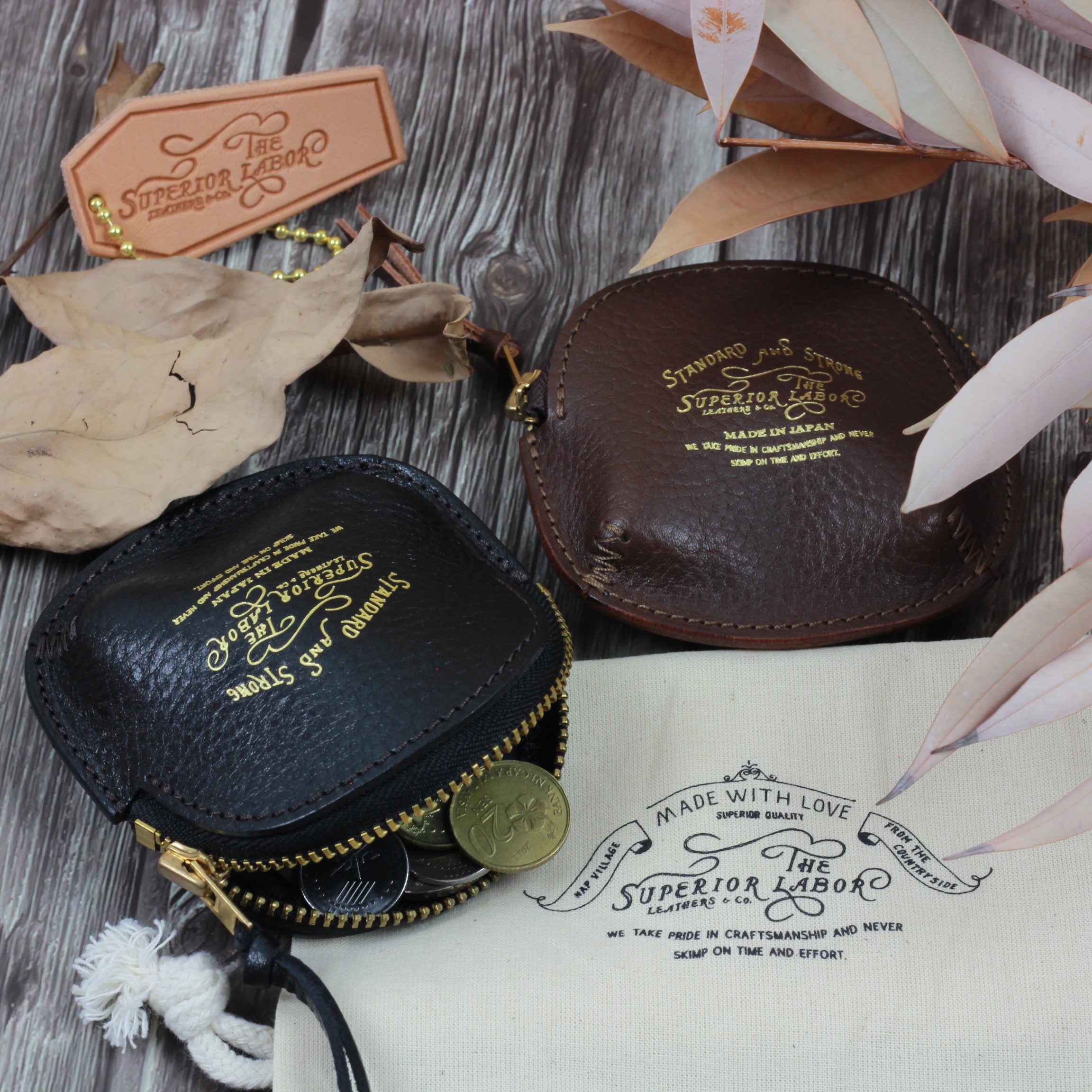 TSL Original Leather Zip Coin Case Black