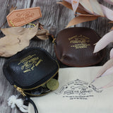 TSL Original Leather Zip Coin Case Black