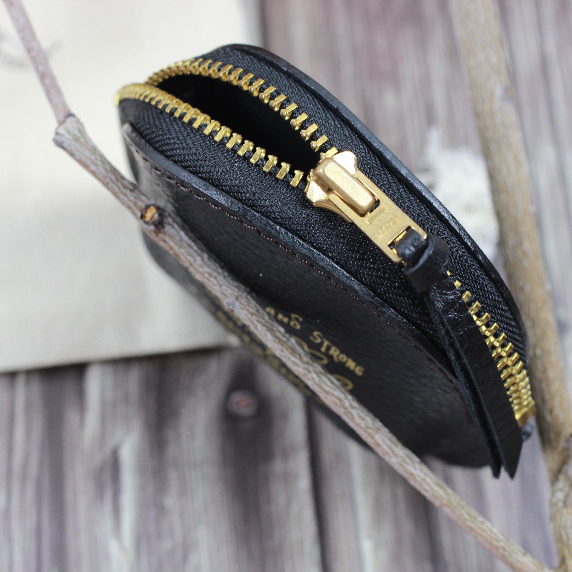 TSL Original Leather Zip Coin Case Black