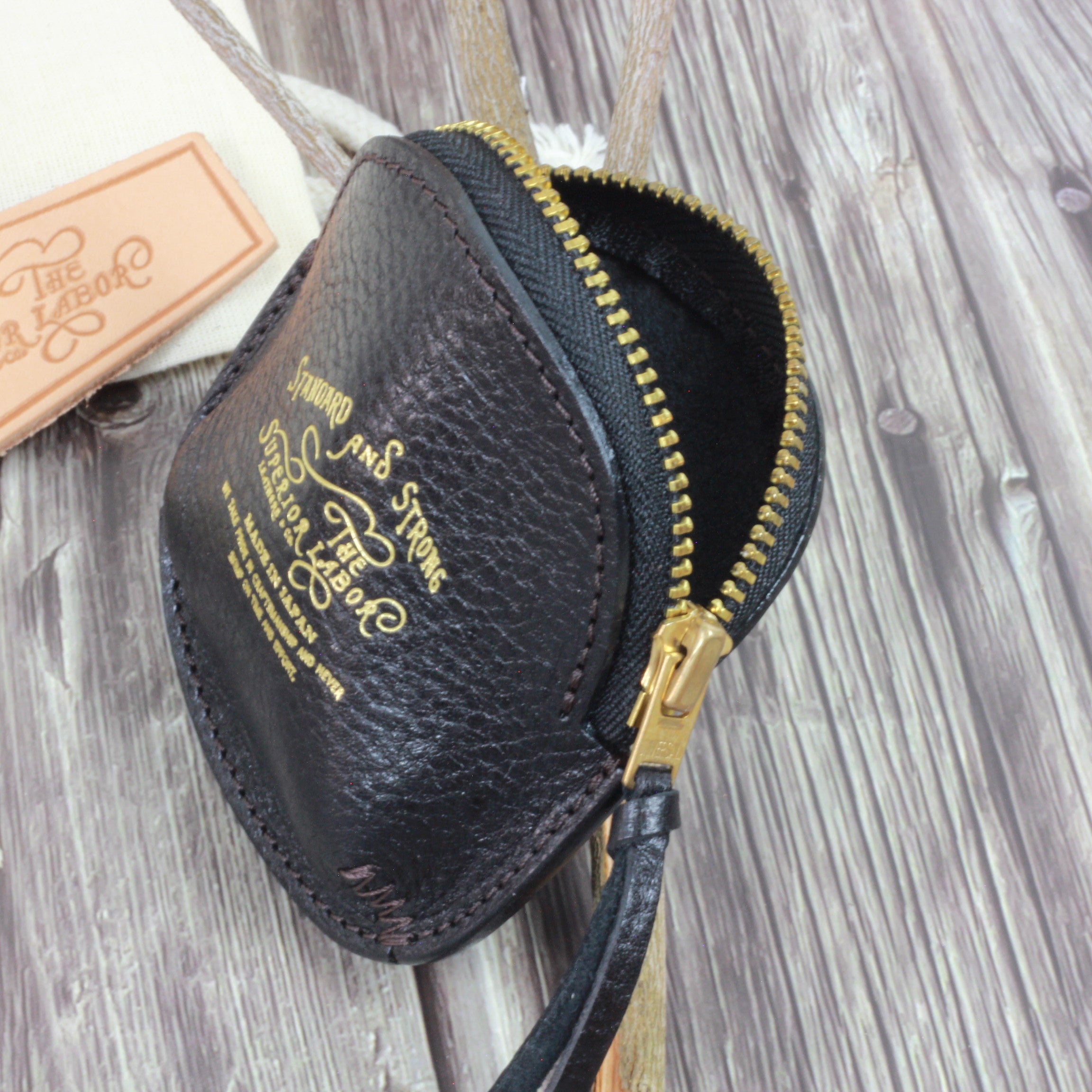 TSL Original Leather Zip Coin Case Black