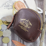 TSL Original Leather Zip Coin Case Dark Brown