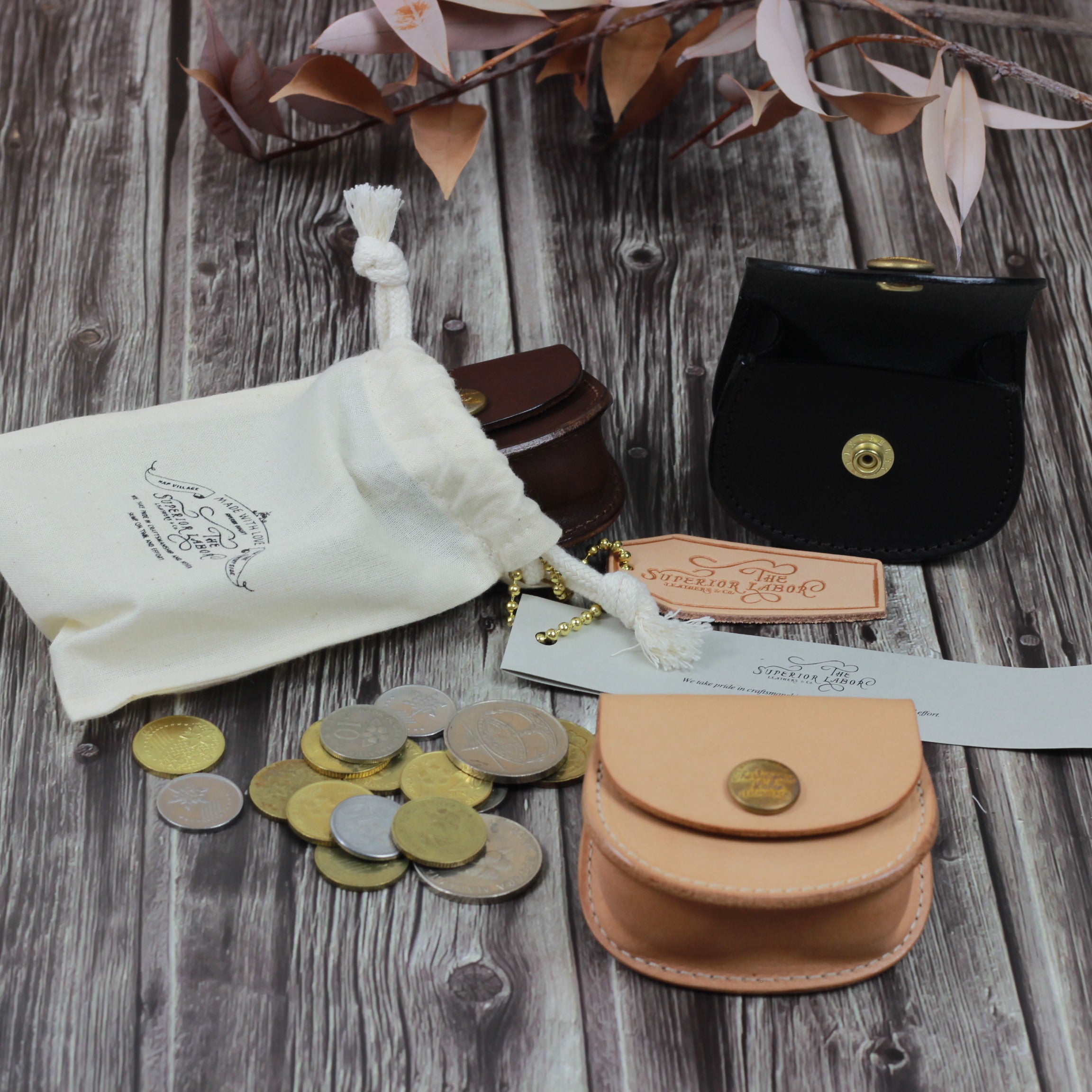 TSL Original Leather Coin Case Black