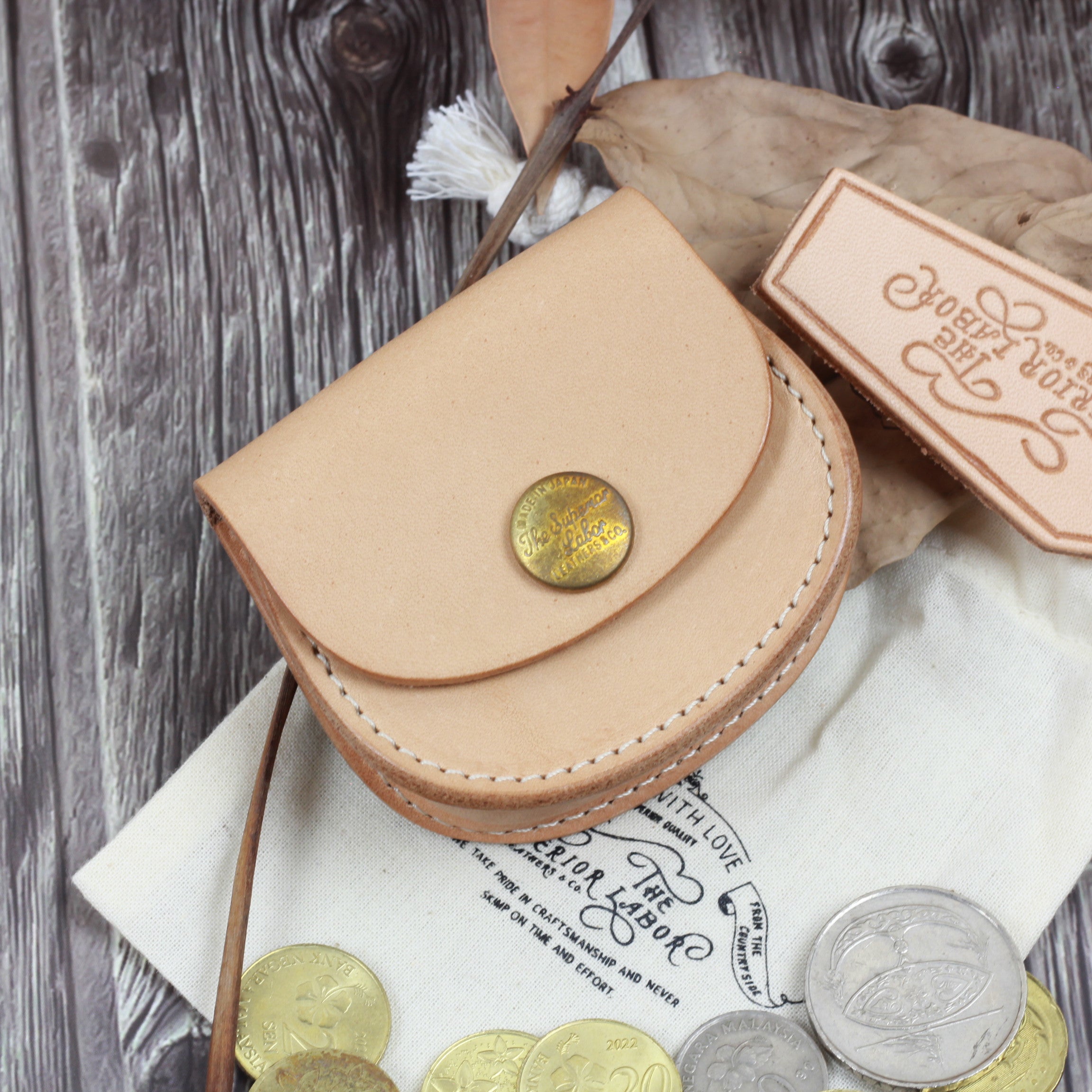 TSL Original Leather Coin Case Natural