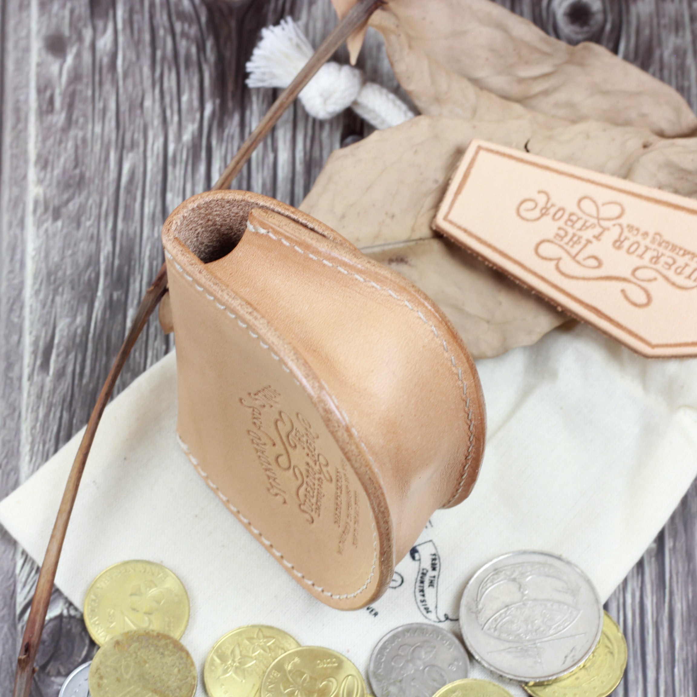 TSL Original Leather Coin Case Natural