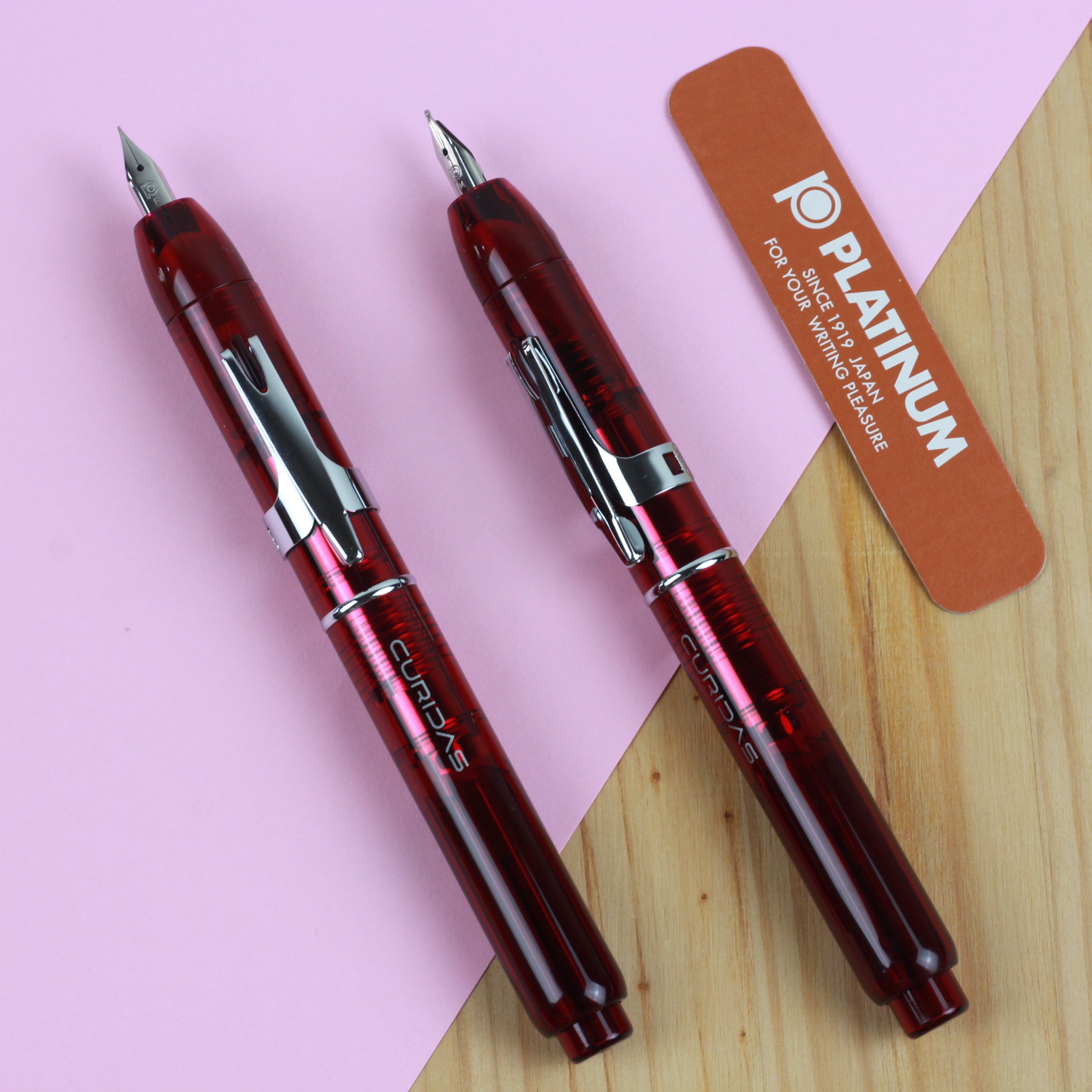 PLATINUM CURIDAS Fountain Pen + Gift Box : Gran Red F