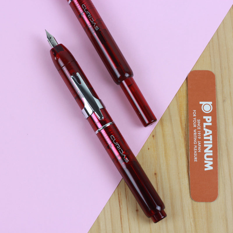 PLATINUM CURIDAS Fountain Pen + Gift Box : Gran Red F