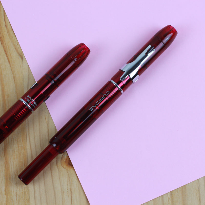 PLATINUM CURIDAS Fountain Pen + Gift Box : Gran Red M