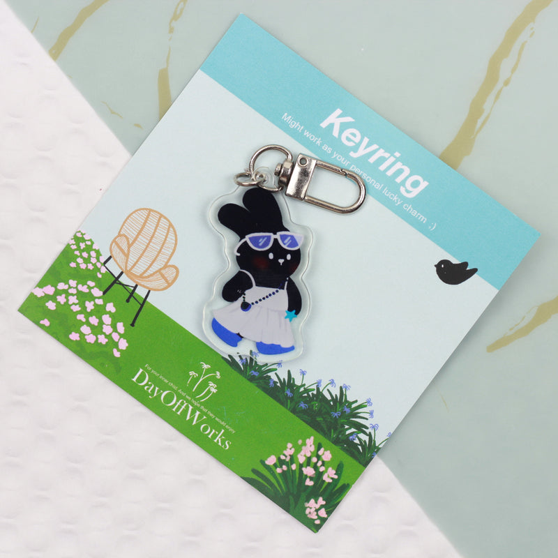 DOW Bunny Keychain Black-Blue