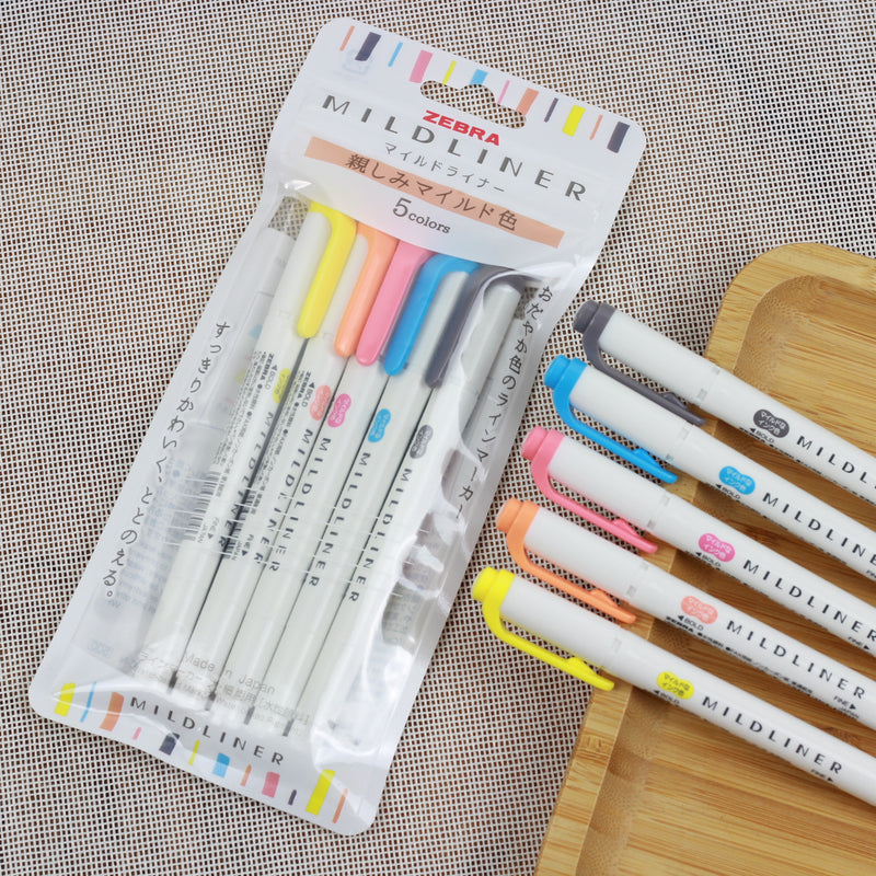 ZEBRA Mildliner Highlighter WFT7 5Colors Set Friendly