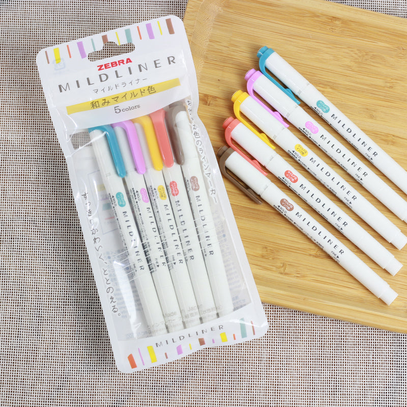 ZEBRA Mildliner Highlighter WFT7 5Colors Set Mild Relief