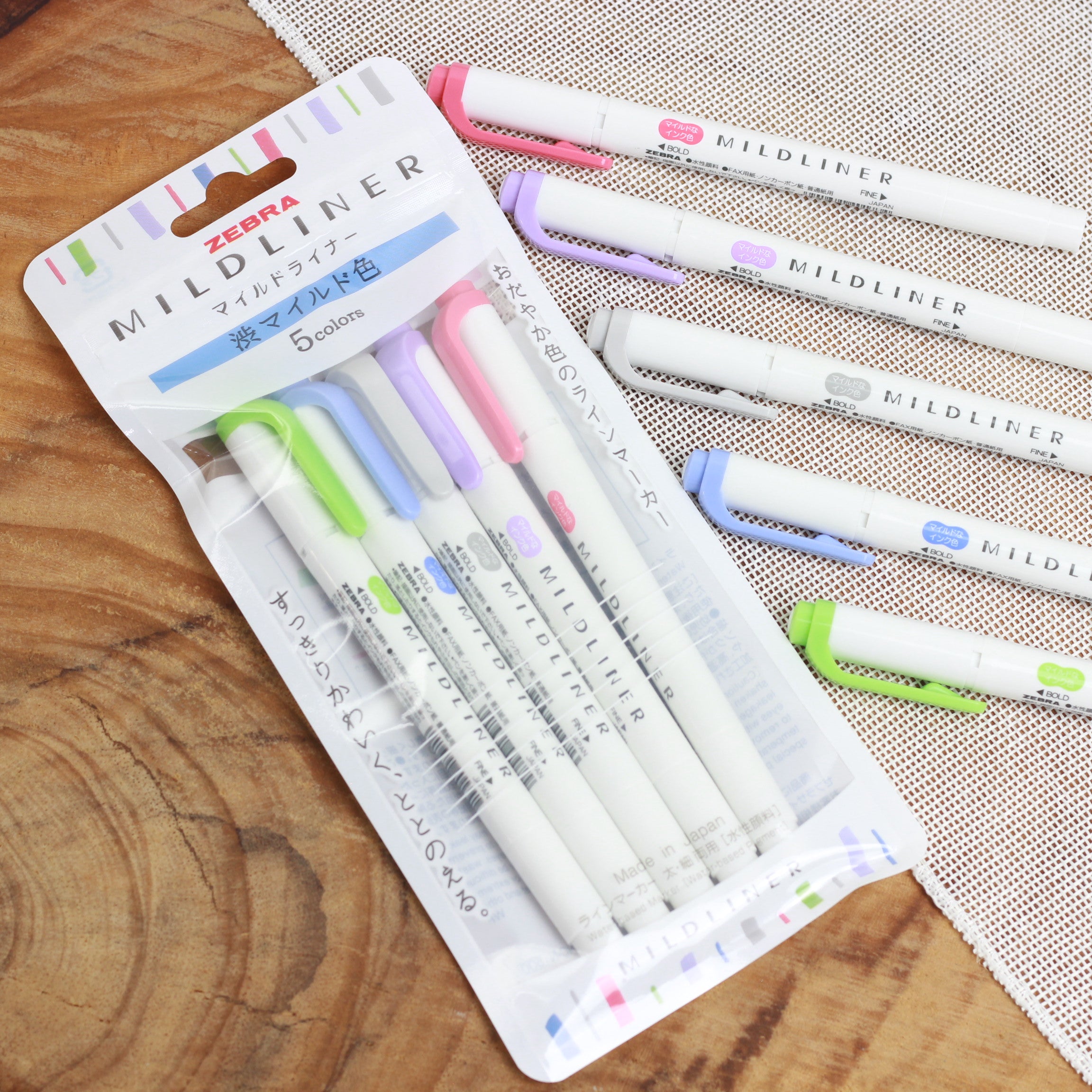 ZEBRA Mildliner Highlighter WFT7 5Colors Set Mild Shibu