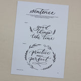 Modern Calligraphy (Dip Pen) Practice Sheets