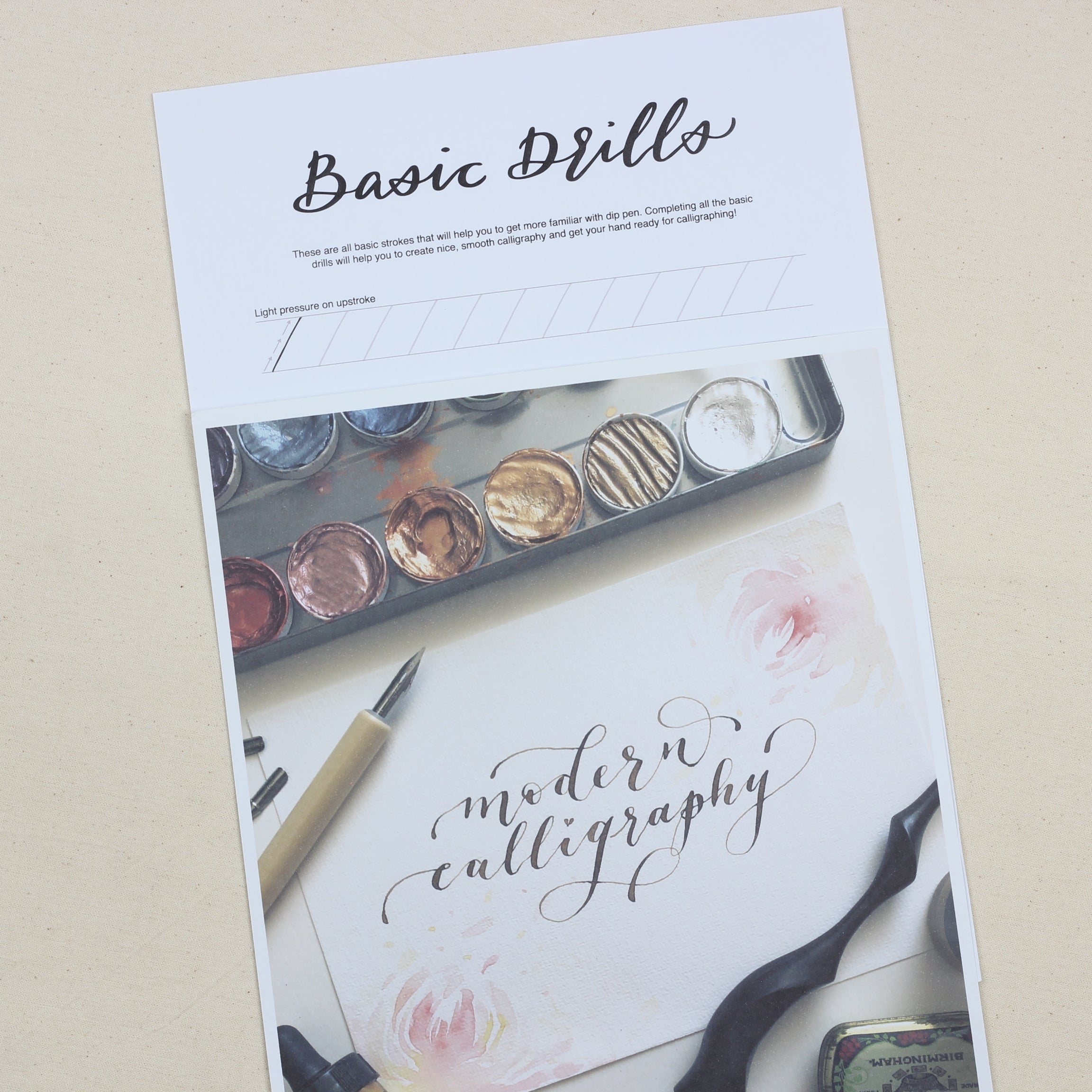 Modern Calligraphy (Dip Pen) Practice Sheets
