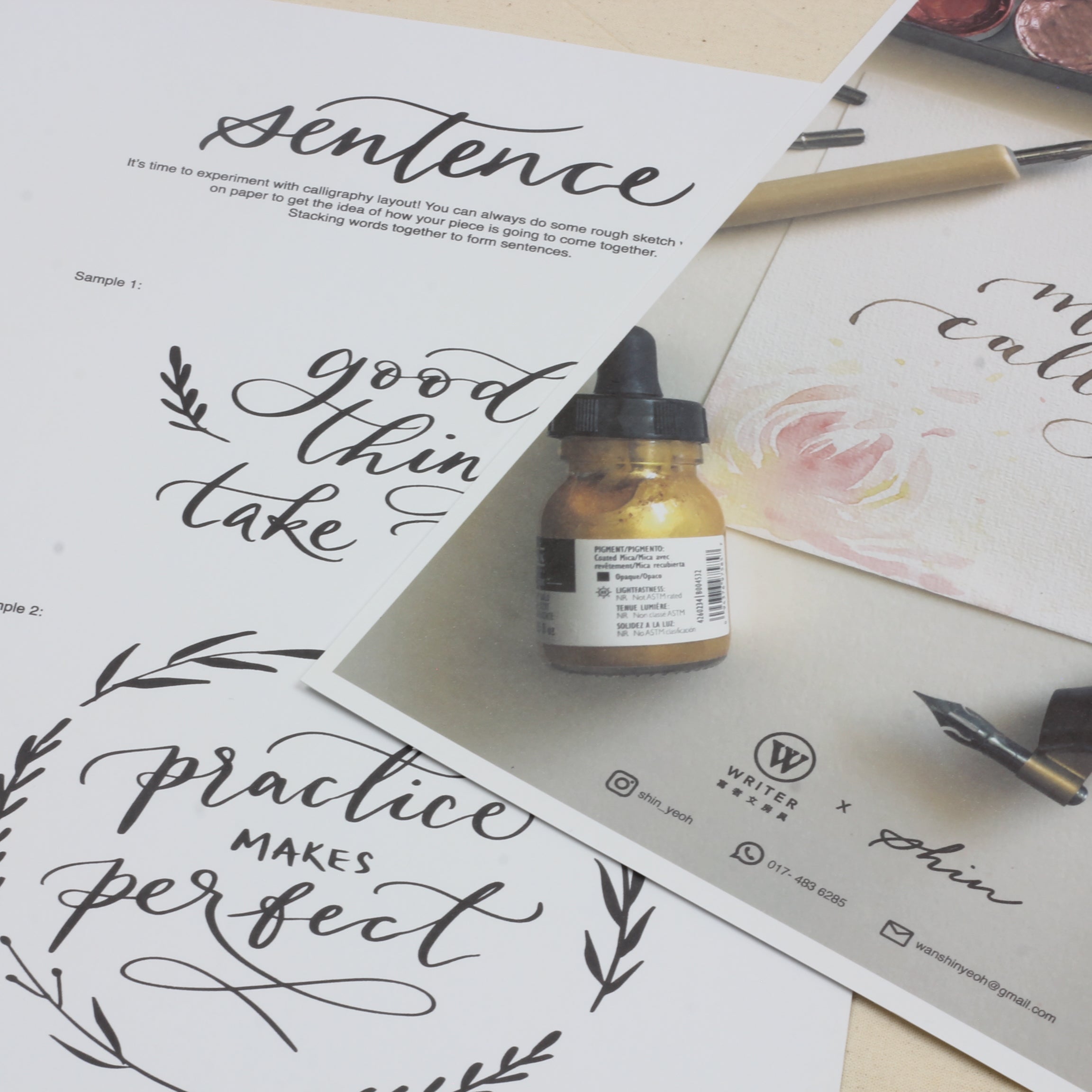 Modern Calligraphy (Dip Pen) Practice Sheets
