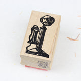 100 PROOF PRESS Wooden Rubber Stamp Antique Tall Phone