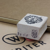 100 PROOF PRESS Wooden Rubber Stamp Bell Alarm Clock