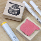 100 PROOF PRESS Wooden Rubber Stamp Office Paste